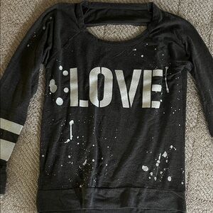 Dark gray Long Sleeve chaser LOVE' Sweatshirt